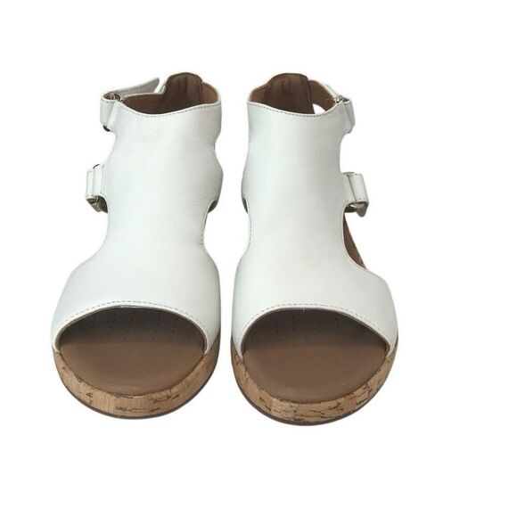 Clarks Unstructured Women's Un Plaza Strap Leather Adjustable Wedge Sandals 9M - Picture 5 of 6